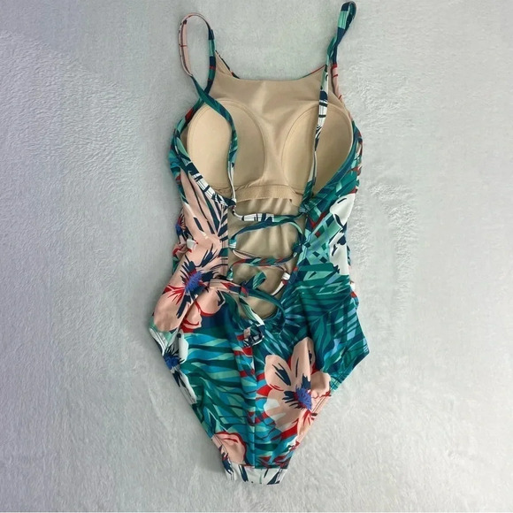 Kona Sol Floral High Neck High Coverage One piece swimsuit - Picture 4 of 6